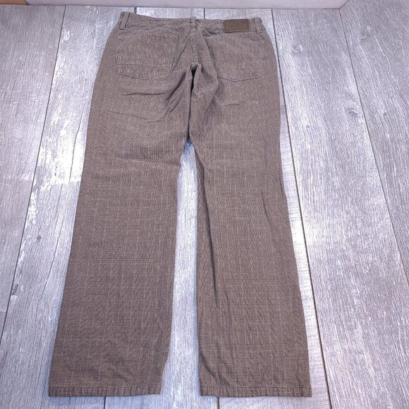 Agave Pants Mens 35x32 Brown Pragmatist Classic Plaid Mid Rise Straight - Picture 3 of 10